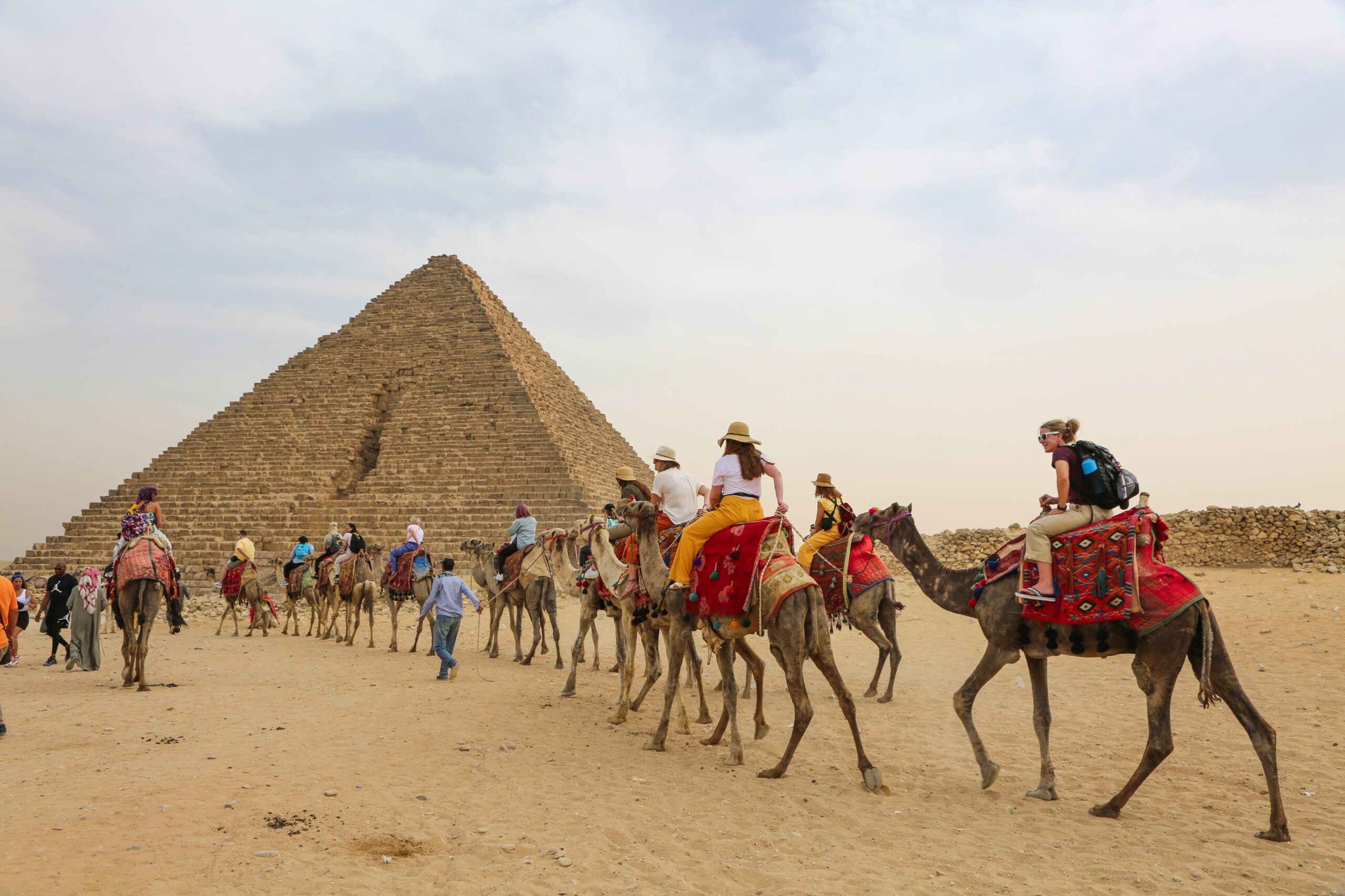 Panoramic view of Giza Pyramids