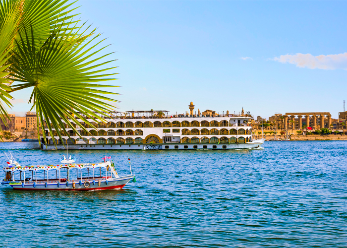 Nile cruise ship sailing from Luxor to Aswan