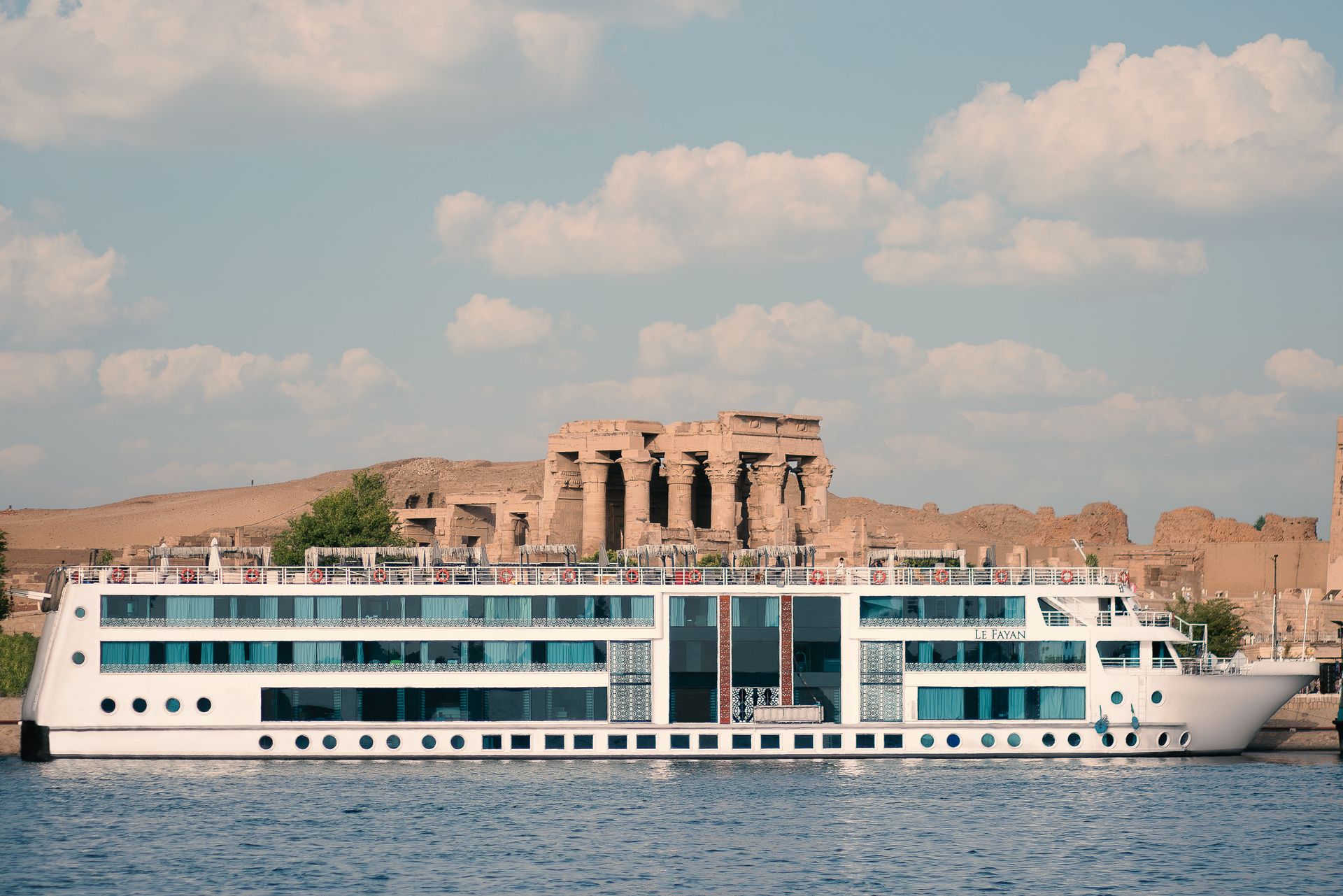 Luxury Nile cruise sailing between Luxor and Aswan