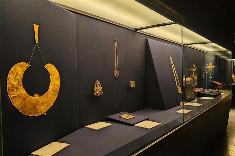 Royal treasures displayed inside the Grand Egyptian Museum