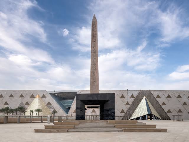 The Hanging Obelisk at the entrance of the Grand Egyptian Museum