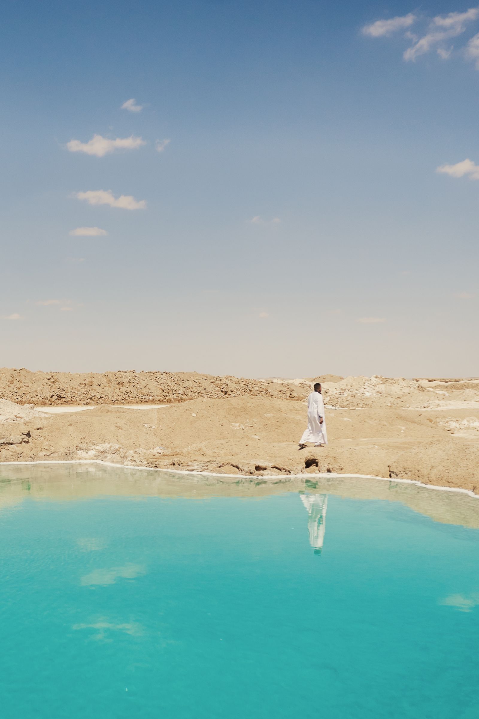 Salt Lakes in the Desert in Siwa, Egypt