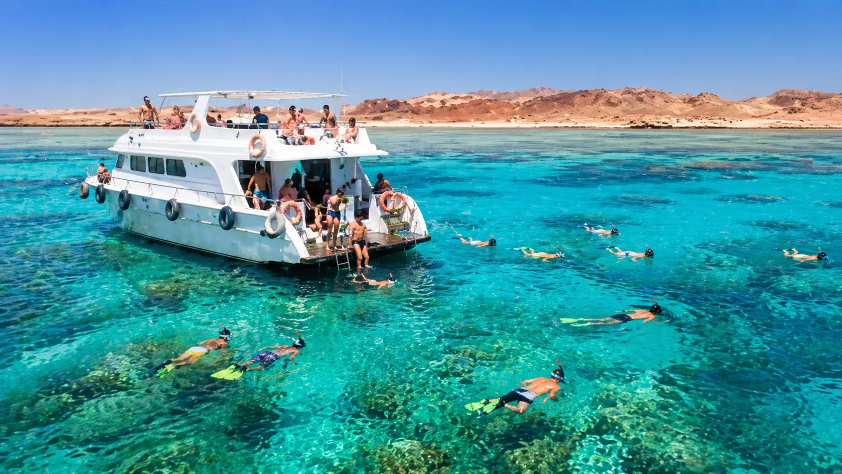 A shared boat excursion across Sharm El Sheikh’s clear waters