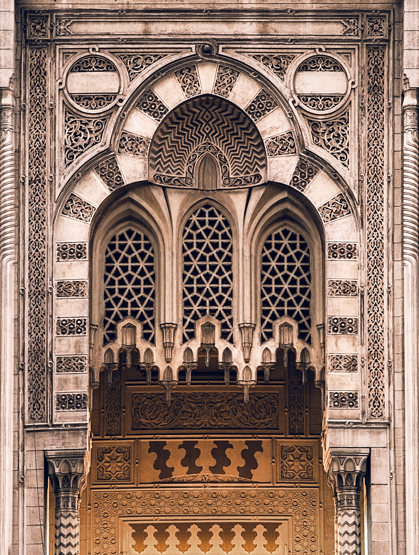 Carved stonework at Abu al-Abbas al-Mursi Mosque