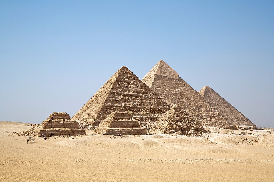 Panoramic view of the Giza Pyramids in Cairo