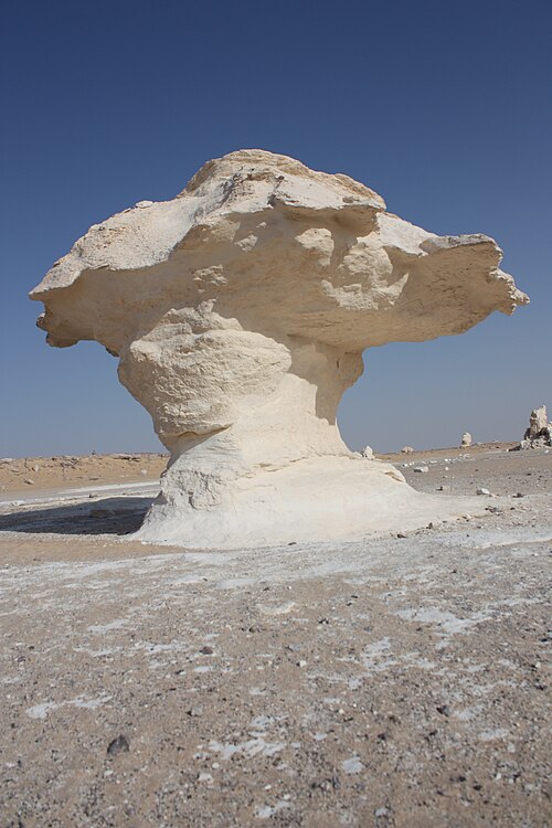The Mushroom rock formation in Egypt's White Desert