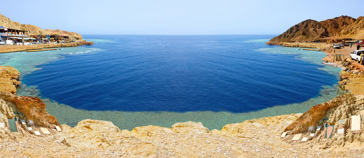 Blue Hole waters and rocky coastline near Dahab