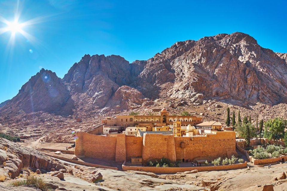Saint Catherine Monastery surrounded by Sinai mountains