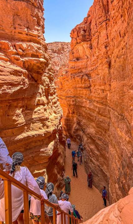 Red sandstone canyon in South Sinai
